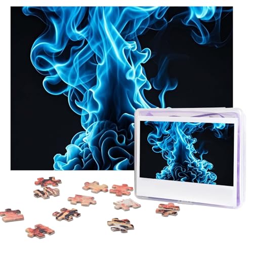 Blue Flame Puzzles, 500 Teile, personalisiertes Puzzle mit Aufbewahrungstasche, Foto-Puzzle für Erwachsene, anspruchsvolles Bilderpuzzle für Männer und Frauen, Heimdekoration (52 x 38 cm) von COWMGHLDFL
