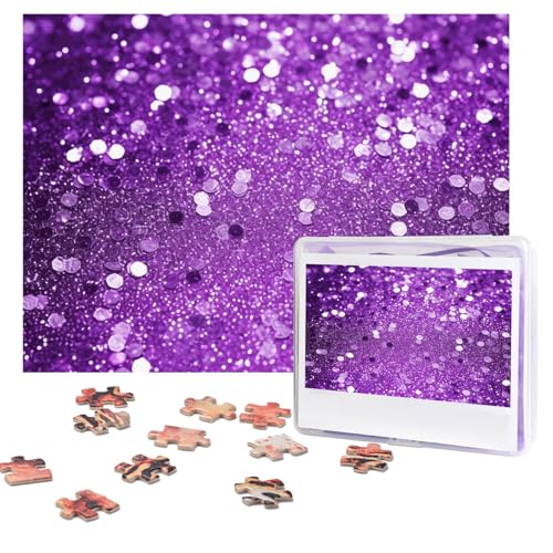 Glitzer-Puzzle, glitzernd, glitzernd, 500 Teile, personalisierbar, mit Aufbewahrungstasche, Foto-Puzzle für Erwachsene, anspruchsvolles Bilderpuzzle für Männer und Frauen, Heimdekoration (52 x 38 cm) von COWMGHLDFL