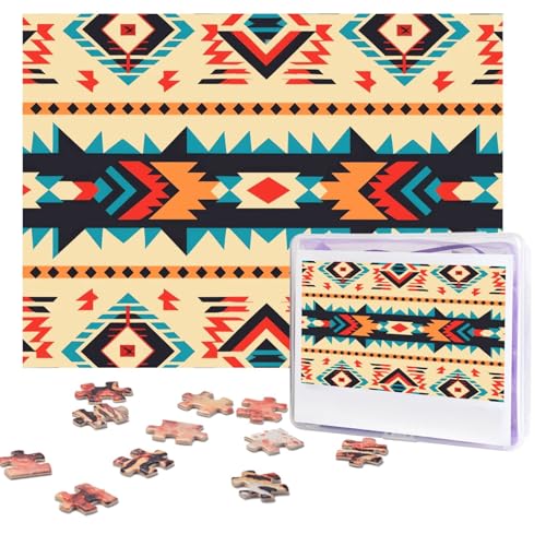 Indianer-Puzzles, 500 Teile, personalisiertes Puzzle mit Aufbewahrungstasche, Foto-Puzzle für Erwachsene, anspruchsvolles Bilderpuzzle für Männer und Frauen, Heimdekoration (52 x 38 cm) von COWMGHLDFL