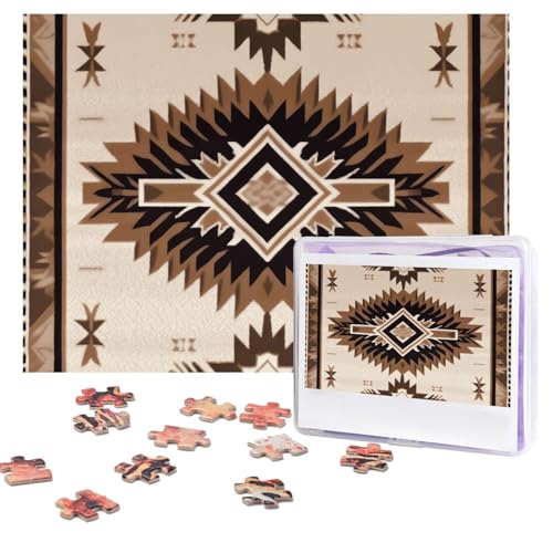 Indianer-Puzzles, 500 Teile, personalisiertes Puzzle mit Aufbewahrungstasche, Foto-Puzzle für Erwachsene, anspruchsvolles Bilderpuzzle für Männer und Frauen, Heimdekoration (52 x 38 cm) von COWMGHLDFL