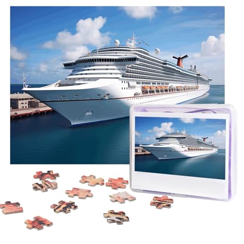 Kreuzfahrtschiff-Puzzle, 500 Teile, personalisiertes Puzzle mit Aufbewahrungstasche, Foto-Puzzle für Erwachsene, anspruchsvolles Bilderpuzzle für Männer und Frauen, Heimdekoration (52 x 38 cm) von COWMGHLDFL