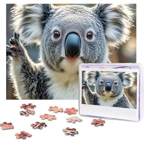 Lovely Koala Puzzles 500 Teile, personalisiertes Puzzle mit Aufbewahrungstasche, Foto-Puzzle für Erwachsene, anspruchsvolles Bilderpuzzle für Männer und Frauen, Heimdekoration (52 x 38 cm) von COWMGHLDFL