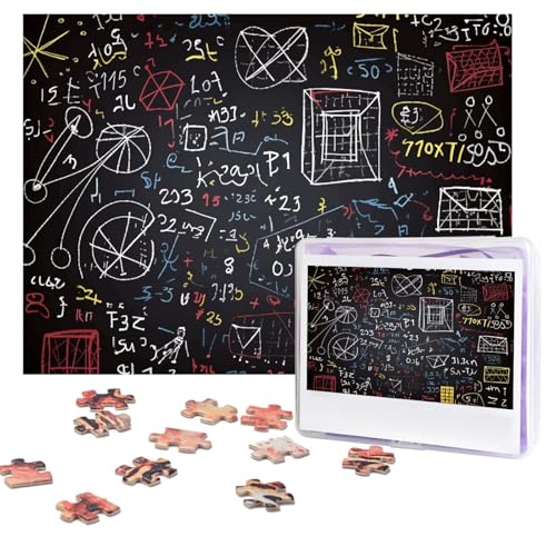 Mathematik- und Physik-Puzzle, 500 Teile, personalisiertes Puzzle mit Aufbewahrungstasche, Foto-Puzzle für Erwachsene, anspruchsvolles Bilderpuzzle für Männer und Frauen, Heimdekoration (52 x 38 cm) von COWMGHLDFL