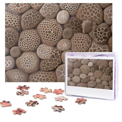 Petoskey Stein-Puzzle, 500 Teile, personalisierbar, mit Aufbewahrungstasche, Foto-Puzzle für Erwachsene, anspruchsvolles Bilderpuzzle für Männer und Frauen, Heimdekoration (52 x 38 cm) von COWMGHLDFL