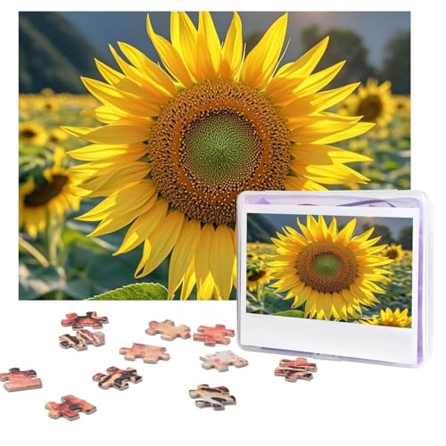 The most beautiful sunflower Puzzles 500 Pieces Personalized Jigsaw Puzzles with storage bag Photos Puzzle for Adults Challenging Picture Puzzle for Men Women Home Decor (52 x 38 cm) von COWMGHLDFL