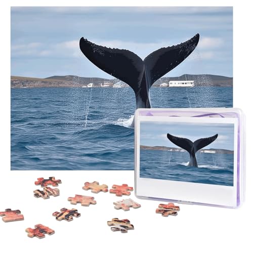 Walschwanz-Puzzle, 500 Teile, personalisiertes Puzzle mit Aufbewahrungstasche, Foto-Puzzle für Erwachsene, anspruchsvolles Bilderpuzzle für Männer und Frauen, Heimdekoration (52 x 38 cm) von COWMGHLDFL