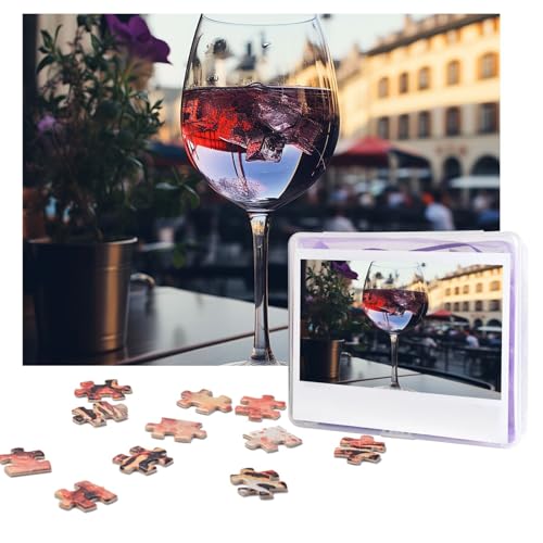 Weinglas-Puzzle, 500 Teile, personalisiertes Puzzle mit Aufbewahrungstasche, Foto-Puzzle für Erwachsene, anspruchsvolles Bilderpuzzle für Männer und Frauen, Heimdekoration (52 x 38 cm) von COWMGHLDFL