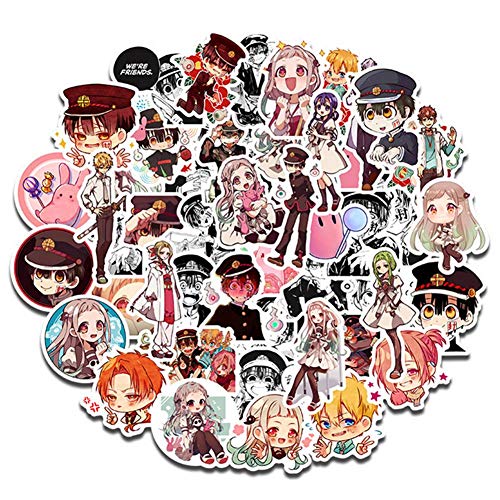 lunanana Toilet-Bound Hanako-kun Aufkleber, Jibaku Shounen Vinyl Skateboard Aufkleber Für Laptop Gepäck Auto Fahrrad Stickers(H06 50pcs) von lunanana