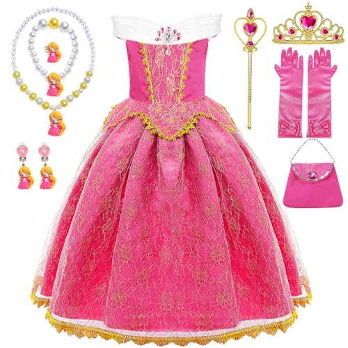 COYBTO Prinzessin Kleid Mädchen, Rapunzel Dornröschen Kostüm Kinder mit Krone Halsketten Set, Faschingskostüme Kinder, Sofia Prinzessin Kostüm für Karneval Cosplay Geburtstagsfeier COYBTO Prinzessin Kleid Mädchen, Rapunzel Dornröschen Kostüm Kinder mit Krone Halsketten Set, Faschingskostüme Kinder, Sofia Prinzessin Kostüm für Karneval Cosplay Geburtstagsfeier von COYBTO