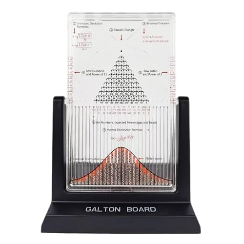 Dalton-Brett/Galton-Brett, Tisch-Experimentiermodell mit Glockenkurve, Demonstration effektiver statistischer Gesetze, für Zufallsverteilung von COYEUX