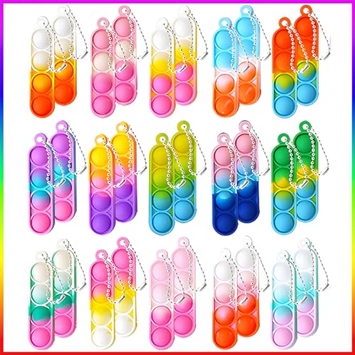 COYUN 30 Stück Pop Push It Fidget Toy, Mini Silikon Schlüsselbund Toys, Anti Stress Sensorik Pop Figetttoys Spielzeug mit Schlüsselanhänger, Poppet Bubble Finger Toys Autismus for ADHS Squeeze Toys COYUN 30 Stück Pop Push It Fidget Toy, Mini Silikon Schlüsselbund Toys, Anti Stress Sensorik Pop Figetttoys Spielzeug mit Schlüsselanhänger, Poppet Bubble Finger Toys Autismus for ADHS Squeeze Toys von COYUN