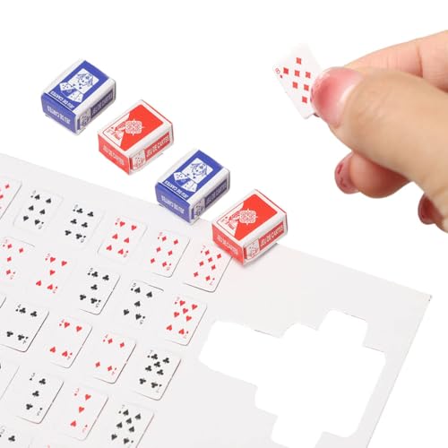 COYUN 4 Stücke Mini Miniatur Pokerkarten Puppenhaus Möbel Zubehör Kleine Spielkarten Decks Karten Für Kinder Erwachsene-B COYUN 4 Stücke Mini Miniatur Pokerkarten Puppenhaus Möbel Zubehör Kleine Spielkarten Decks Karten Für Kinder Erwachsene-B von COYUN