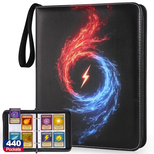 COZCLAM Sammelalbum für 440 Karten, 4 Taschen Sammelkarten Album mit Reißverschluss, 55 Seiten Kartenhalter, wasserdichte PU Mappe, Kartenordner für MTG TCG Fußballkarten, Geschenk für Kinder COZCLAM Sammelalbum für 440 Karten, 4 Taschen Sammelkarten Album mit Reißverschluss, 55 Seiten Kartenhalter, wasserdichte PU Mappe, Kartenordner für MTG TCG Fußballkarten, Geschenk für Kinder von COZCLAM