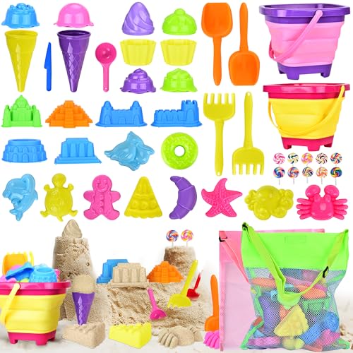 COZCLAM Sandspielzeug Set, 46 Stück Sandkasten Spielzeug Set mit Faltbar Strandeimer, Sandnetzbeutel, Nachtisch, Wasserlebewesen, Strandburg Sandform, Strandspielzeug für Kinder Jungen Mädchen COZCLAM Sandspielzeug Set, 46 Stück Sandkasten Spielzeug Set mit Faltbar Strandeimer, Sandnetzbeutel, Nachtisch, Wasserlebewesen, Strandburg Sandform, Strandspielzeug für Kinder Jungen Mädchen von COZCLAM