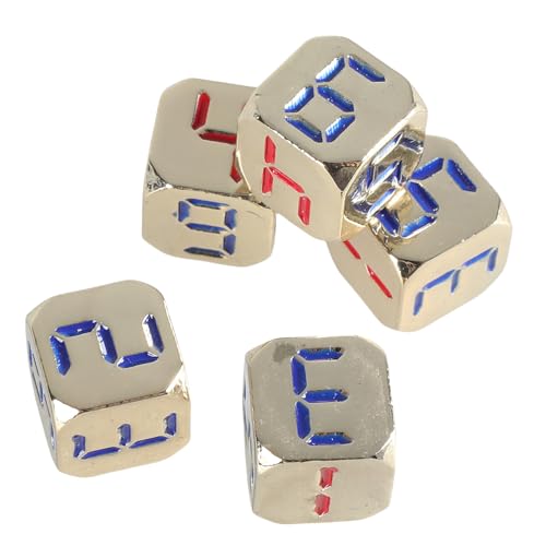 CPAOWEHF 5-teiliges Würfel Set 13 Mm Solide Spielwürfel Set Mit Großer Zahl 6-seitige Würfel Aus Legierung Pädagogische Würfel Mit Abgerundeten Ecken von CPAOWEHF