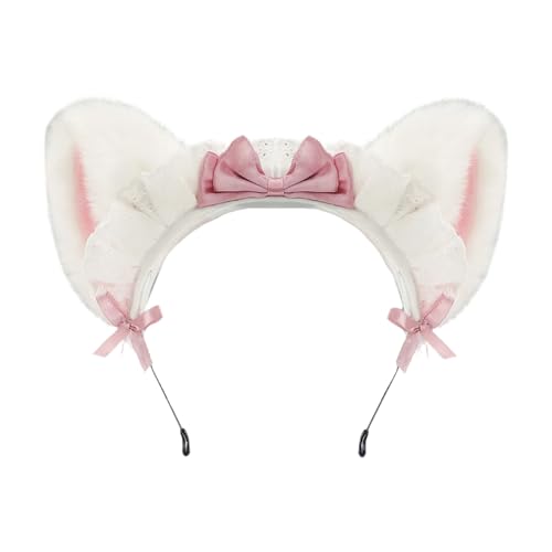 CPAOWEHF Anime Cosplay Plüsch Kopfschmuck Elastisches Haarband Tierohren Design für Themenveranstaltungen Täglichen Gebrauch Katzenohren-Haarspange für Erwachsene von CPAOWEHF