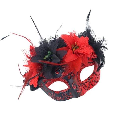 CPAOWEHF Halloween Gefiederte Maske Maskerade Dekoration Maske Halloween Kostümdekoration Accessoires Für Männer Frauen Cosplay von CPAOWEHF