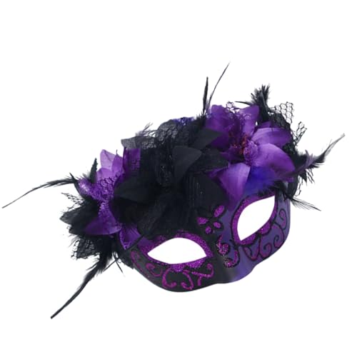 CPAOWEHF Halloween Gefiederte Maske Maskerade Dekoration Maske Halloween Kostümdekoration Accessoires Für Männer Frauen Cosplay von CPAOWEHF