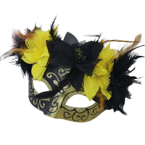 CPAOWEHF Halloween Gefiederte Maske Maskerade Dekoration Maske Halloween Kostümdekoration Accessoires Für Männer Frauen Cosplay von CPAOWEHF