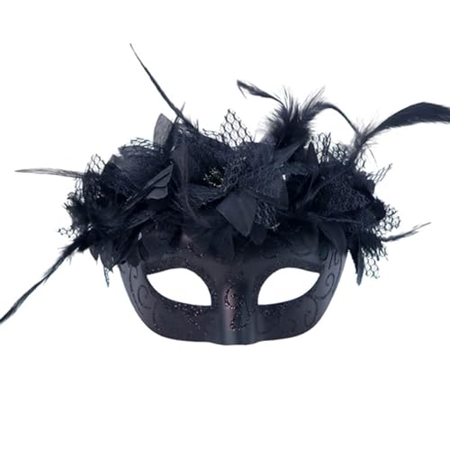 CPAOWEHF Halloween Gefiederte Maske Maskerade Dekoration Maske Halloween Kostümdekoration Accessoires Für Männer Frauen Cosplay von CPAOWEHF