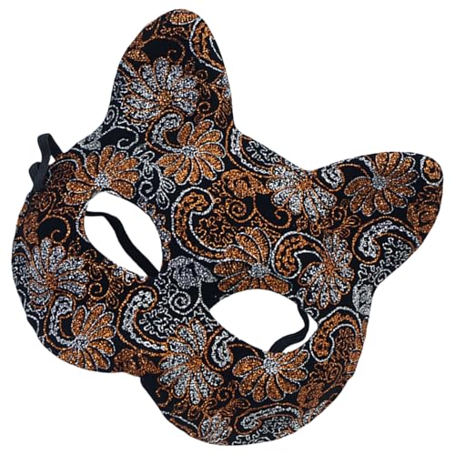 CPAOWEHF Katzengesichtsmaskerade halbes Gesicht mit Gummiband für Männer Frauen Maskerade Halloween Cosplay Party von CPAOWEHF