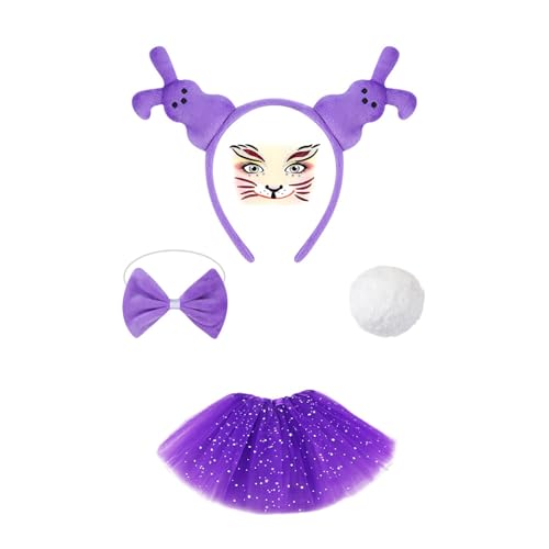 CPAOWEHF Osterhasen Kostüm Set Für Frauen Kaninchen Ohren Stirnband Bowtie Gesichtsaufkleber Hasen Schwanz Für Halloween Cosplay Party CPAOWEHF Osterhasen Kostüm Set Für Frauen Kaninchen Ohren Stirnband Bowtie Gesichtsaufkleber Hasen Schwanz Für Halloween Cosplay Party von CPAOWEHF