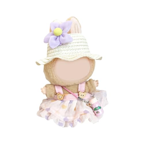 CPAOWEHF Urlaubsthema 17cm Puppengarderobe Strohhut Und Riemchkleid Puppenkleidung Für Anime Figur Doll Display Outfit von CPAOWEHF
