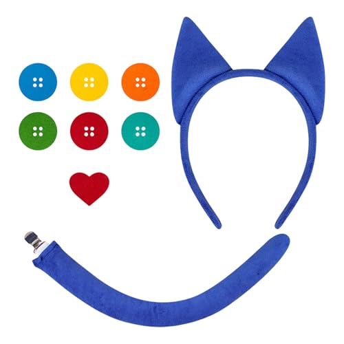 Cats Cosplay Accessoires Katzen Ohrstirnband Heck Halloween Tierkostüm Für Kinder Girl Halloween Masquerade Cosplay Outfit von CPAOWEHF
