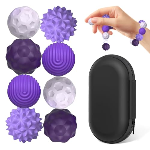 8 Stück Magnetische Fidget Toys,Magnetische Fidget-Bälle aus Silikon,Magnetkugeln,Magnetische Kugeln,Magnetkugeln Stressball Silikon Sensorik Spielzeug,Anti-Stress Fidget Toys für Angst(Lila) von CPKONUUIP
