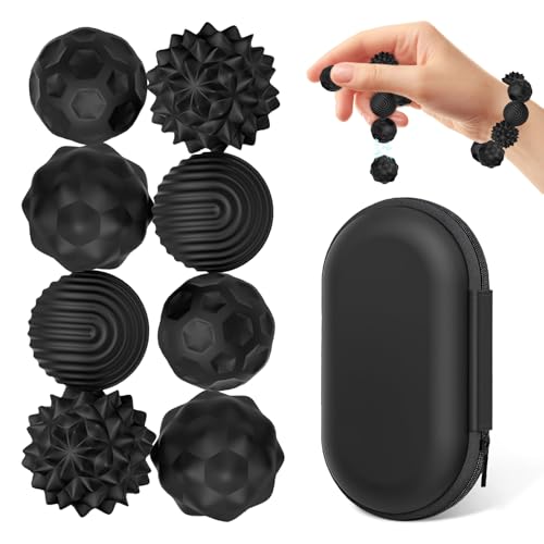 8 Stück Magnetische Fidget Toys,Magnetische Fidget-Bälle aus Silikon,Magnetkugeln,Magnetische Kugeln,Magnetkugeln Stressball Silikon Sensorik Spielzeug,Anti-Stress Fidget Toys für Angst(Schwarz) von CPKONUUIP
