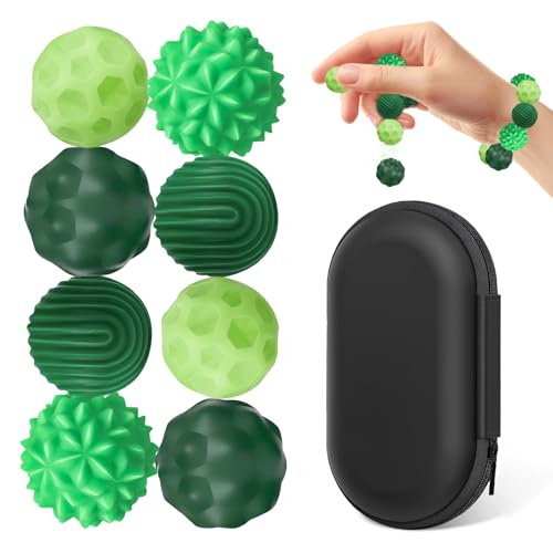 8 Stück Magnetische Fidget Toys,Magnetische Fidget-Bälle aus Silikon,Magnetkugeln,Magnetische Kugeln,Magnetkugeln Stressball Silikon Sensorik Spielzeug,Anti-Stress Fidget Toys für Angst (Grün) von CPKONUUIP
