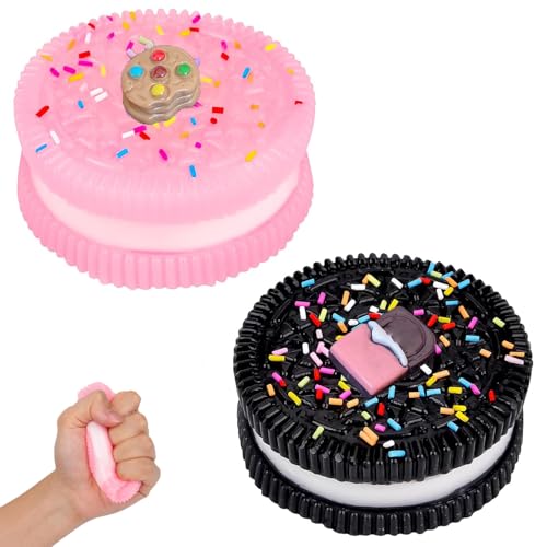 2 Stück Stressabbau Spielzeug, Fufu Squishy, Taba Squishy, Keks Stressabbauspielzeug, Anti Stress Spielzeug Stressball zum Konzentrieren, Quetsch Spielzeug Angst Relief mit Bällen Lustig von CPRNQY