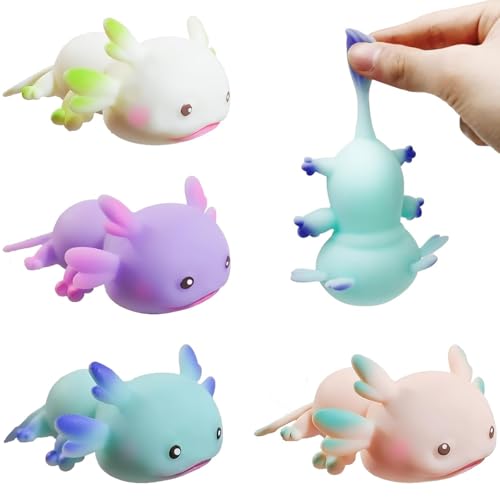 4 Stück Axolotl, Axolotl Squishy, Axolotl Spielzeug, Squishy Stressabbau Axolotl Spielzeug für Kinder and Erwachsene Stressabbau Spielzeug von CPRNQY