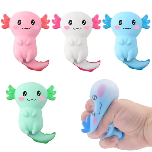 4 Stück Für Axolotl Squishy, Squishies Spielzeug, Squishy, Fufu Squishy Schneller Rebound Zuckerball, Squeeze Toy für Kinder und Erwachsene Stressabbauendes (Zufällige Farbe) von CPRNQY