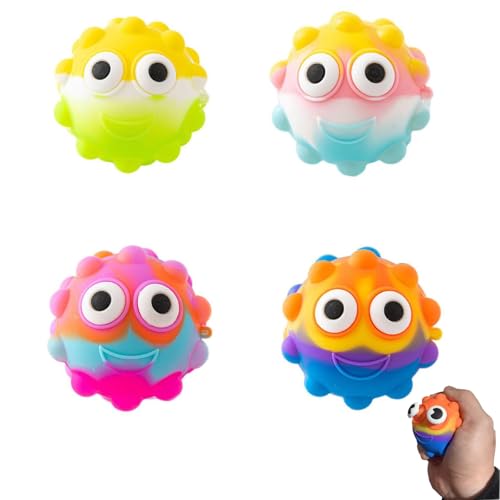 4 Stück Stressball für Kinder, Wutball, Knautschball, Antistressball, Lustige Gesichter Softball, Push Bubble Sensorisches Squeeze Spielzeug zum Entspannen (Zufälliger Stil) 4 Stück Stressball für Kinder, Wutball, Knautschball, Antistressball, Lustige Gesichter Softball, Push Bubble Sensorisches Squeeze Spielzeug zum Entspannen (Zufälliger Stil) von CPRNQY