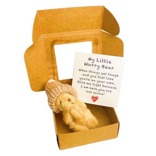 Mini Teddybär Set Brauner Plüschbär mit Karte und Box Tolles Niedliches Geschenk für Freunde und Familie Weiches Kuscheltier zum Verschenken und Sammeln von CPRNQY