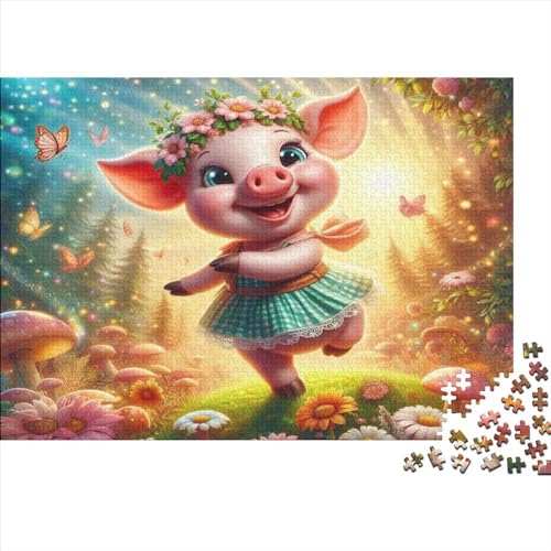 3D Cute Little Pig Puzzles Für Erwachsene 1000-teilige Puzzles Für Erwachsene Anspruchsvolles Spiel Ungelöstes Puzzle 1000pcs (75x50cm) von CPXSEMAZA