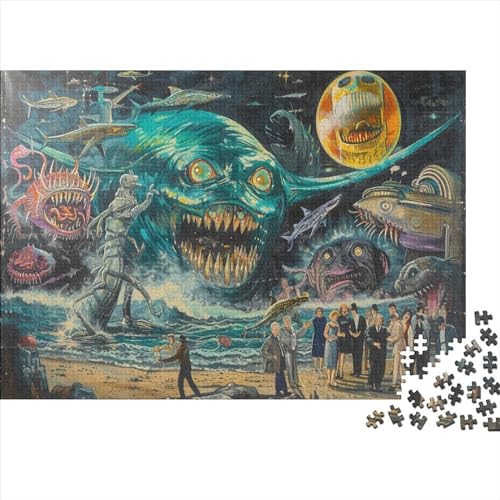 3D-Puzzle 1000 Teile Für Erwachsene Alien Monster 1000-teiliges Puzzle Lernspiele Heimdekorationspuzzle 1000pcs (75x50cm) von CPXSEMAZA