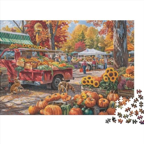 3D-Puzzle 1000 Teile Für Erwachsene Colorful Farmers Market 1000-teiliges Puzzle Lernspiele Heimdekorationspuzzle 1000pcs (75x50cm) von CPXSEMAZA
