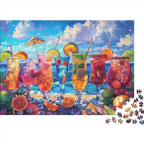 3D-Puzzle 1000 Teile Für Erwachsene Colorful Tropical Drinks 1000-teiliges Puzzle Lernspiele Heimdekorationspuzzle 1000pcs (75x50cm) von CPXSEMAZA