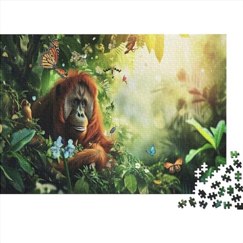 3D-Puzzle 1000 Teile Für Erwachsene Orangutan 1000-teiliges Puzzle Lernspiele Heimdekorationspuzzle 1000pcs (75x50cm) von CPXSEMAZA