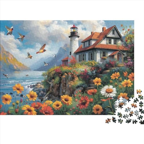 3D-Puzzle 1000 Teile Für Erwachsene Seaside Flowers 1000-teiliges Puzzle Lernspiele Heimdekorationspuzzle 1000pcs (75x50cm) von CPXSEMAZA