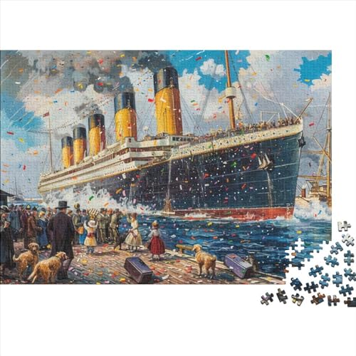 3D-Puzzle 500 Teile Für Erwachsene Cruise Ship Crowded Pier 500-teiliges Puzzle Lernspiele Heimdekorationspuzzle 500pcs (52x38cm) von CPXSEMAZA