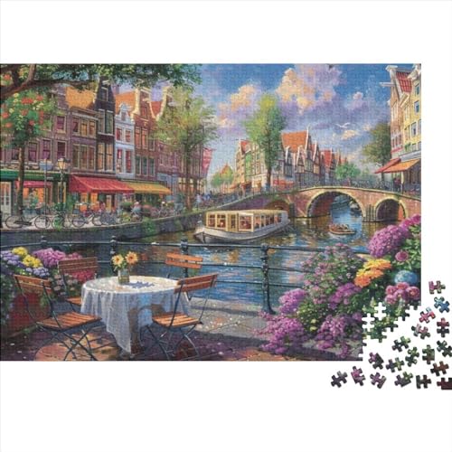 3D-Puzzle Für Erwachsene 1000 Teile Amsterdam Street Scenes and Canals Geschenkideen Für Puzzles Für Erwachsene 1000pcs (75x50cm) von CPXSEMAZA