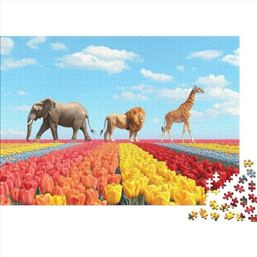 3D-Puzzle Für Erwachsene 1000 Teile Animals and Flowers Geschenkideen Für Puzzles Für Erwachsene 1000pcs (75x50cm) von CPXSEMAZA
