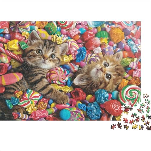 3D-Puzzle Für Erwachsene 1000 Teile Candy Cat Geschenkideen Für Puzzles Für Erwachsene 1000pcs (75x50cm) von CPXSEMAZA