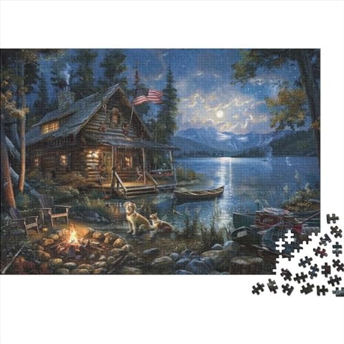 3D-Puzzle Für Erwachsene 300 Teile Moonlight Lodge Geschenkideen Für Puzzles Für Erwachsene 300pcs (40x28cm) von CPXSEMAZA