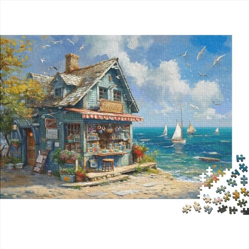 3D Seaside Cabin Puzzles Für Erwachsene 500-teilige Puzzles Für Erwachsene Anspruchsvolles Spiel Ungelöstes Puzzle 500pcs (52x38cm) von CPXSEMAZA
