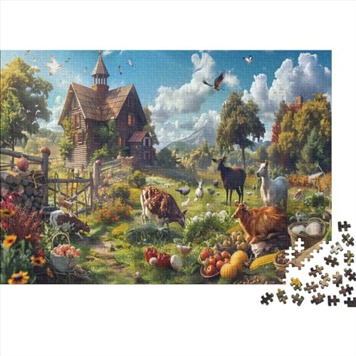 Animals on The Farm Puzzles Für Erwachsene 1000 Teile Puzzles Für Erwachsene Puzzles 1000 Teile Für Erwachsene Anspruchsvolles Spiel 1000pcs (75x50cm) von CPXSEMAZA