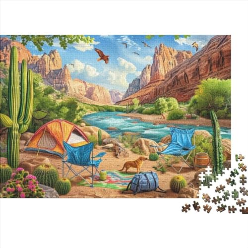 Canyon Campground 3D-Puzzles 1000 Teile Für Erwachsene Puzzles Für Erwachsene 1000 Teile Puzzle Lernspiele Ungelöstes Puzzle 1000pcs (75x50cm) von CPXSEMAZA